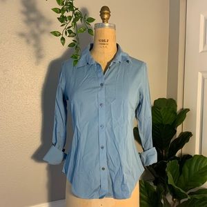 Talbots Blue Button-Up Top